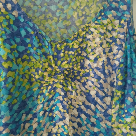 J. Jill Blue and Green Sleeveless Dress, size 6 - Picture 3 of 3